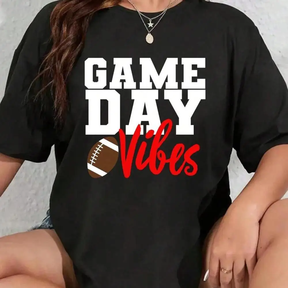 100_ Cotton Game Day Vibes Football Fanatics Long Sleeve T-Shirt Men s Women s Soft Breathable Tee Classic Fashion Summer Tops