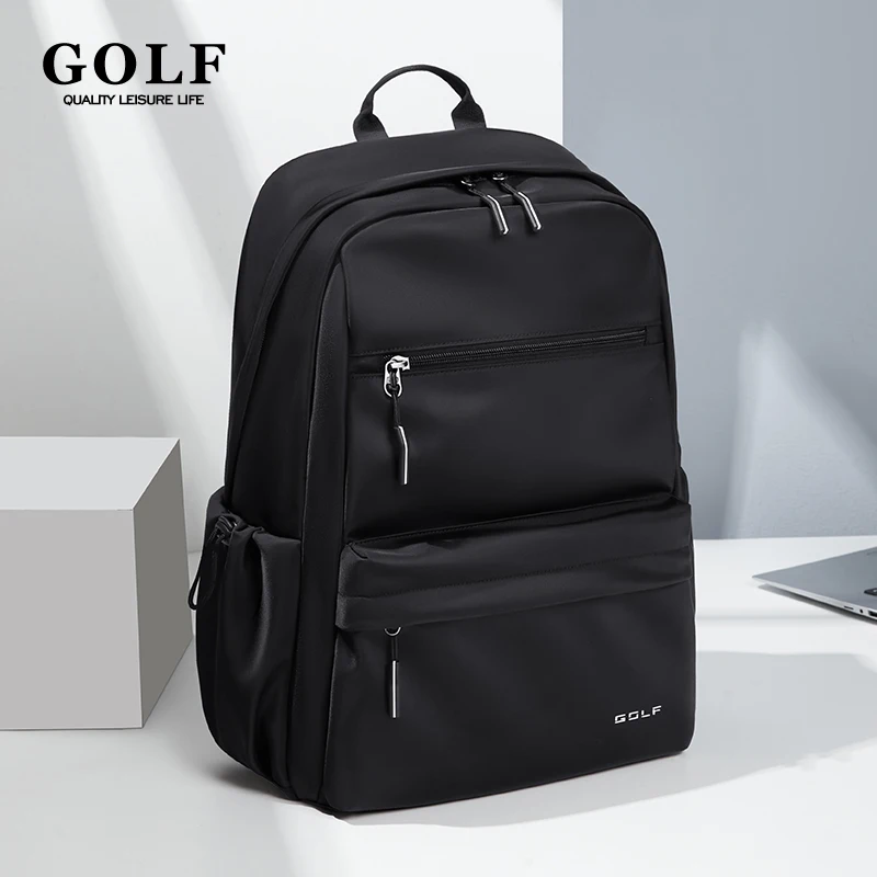 GOLF Men Backpack 16 inch Laptop Backpacks with Water Bottle Holder Waterproof Business Office Bags Multi Pocket Back Pack Black