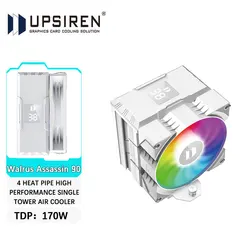 Upsiren-Walrus Assassin 90 cpu冷却ファン,デジタルディスプレイ,4ヒートパイプ,ラジエーター,空気冷却器,92mm,lga1700,1200,am4,am5