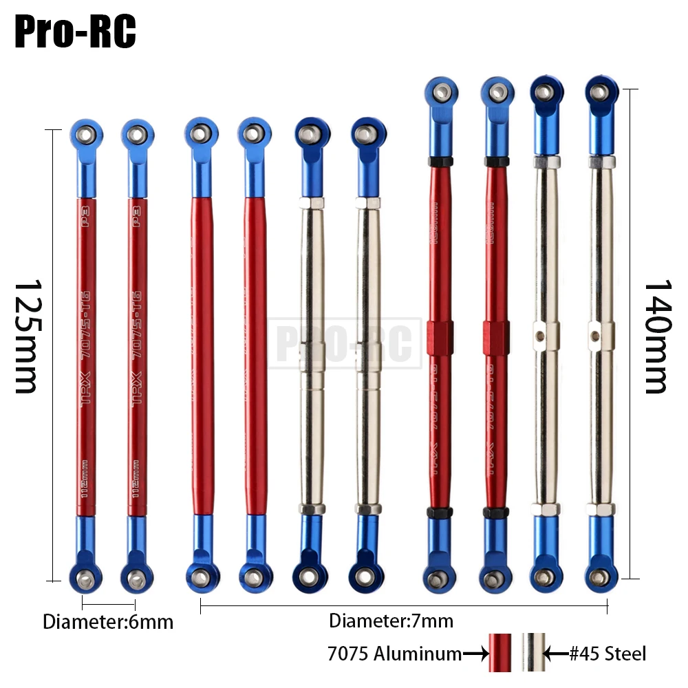 2Pcs or 8Pcs Alloy / Steel Adustable Push Rod / Toe Links #8618 for RC Car 1/10 TRAXXAS REVO 53097 Summit 56076 REVO 2.0 86086