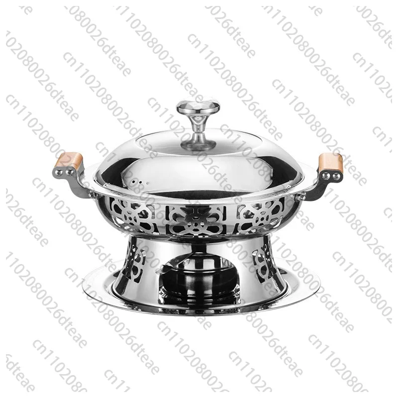 Stainless Steel Alcohol Stove Small Hot Pot Restaurant Commercial Thickened Alcohol Pot Household