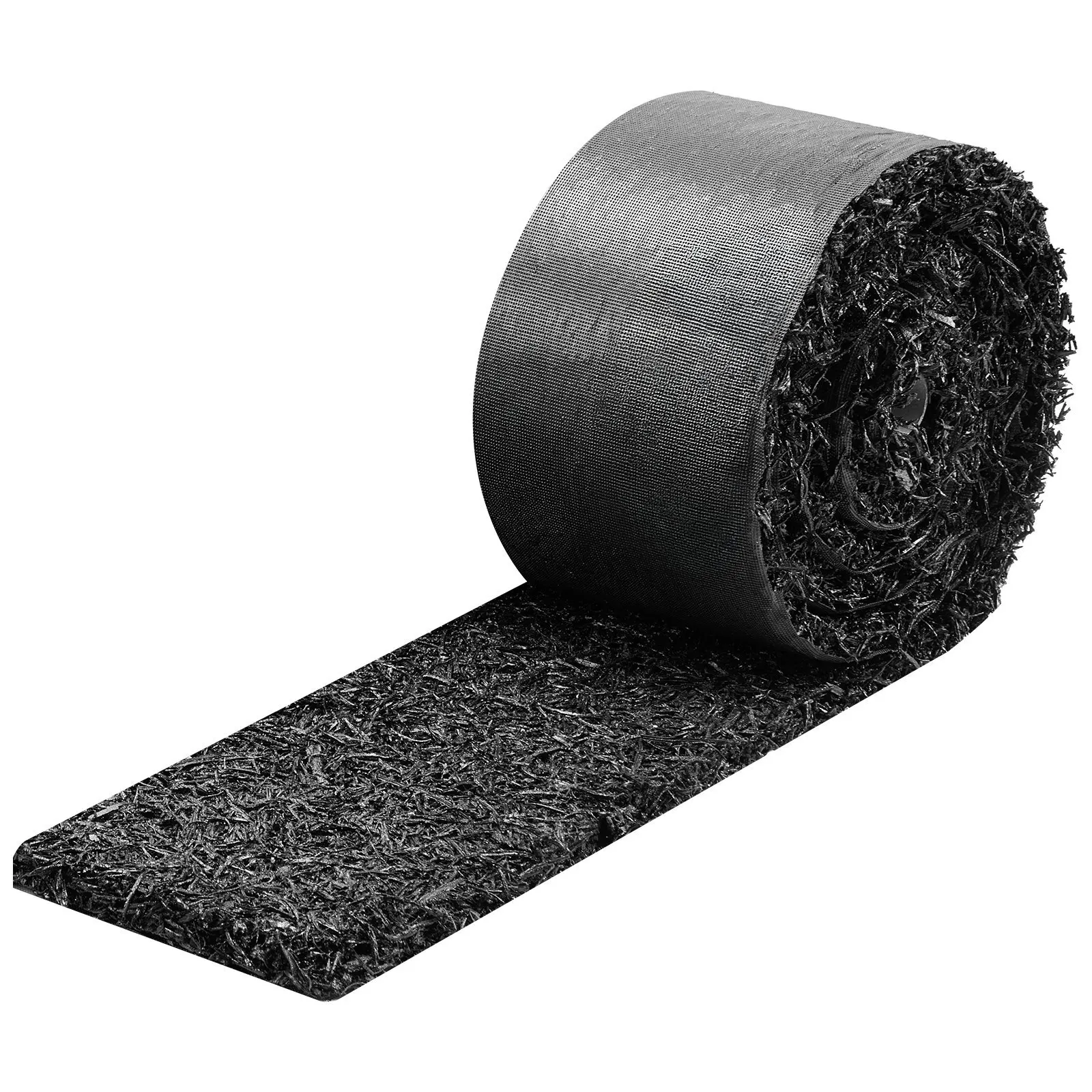 Rubber Mulch Mat Roll, 4 Rolls 120 x 4.5 in, Recycled Rubber Permanent Mulch Edging Border, Natural-Looking Flower Barrier wi