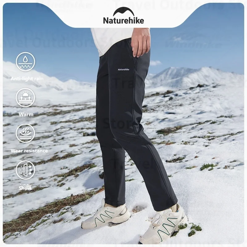 Naturehike Outdoor Trousers Waterproof Windproof Pants Sport Breathable Fleece Lining Warmth Camping Climbing Hiking Lightweight