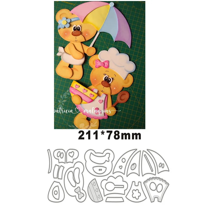 Metal Cutting Dies Stencils 10CM Bear for DIY Scrapbooking Decorative Embossing DIY Paper Card Making