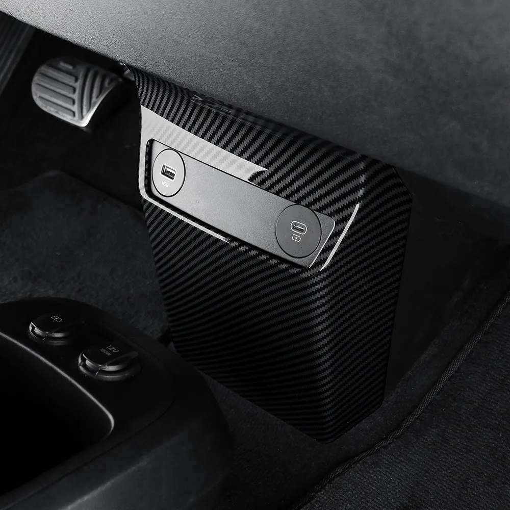 For Kia EV6 2021- 2026 Front Port Cover Cap Decorative Protector Trim Dustproof Scratch-Resistant Anti-Slip USB Dust Plug Cover