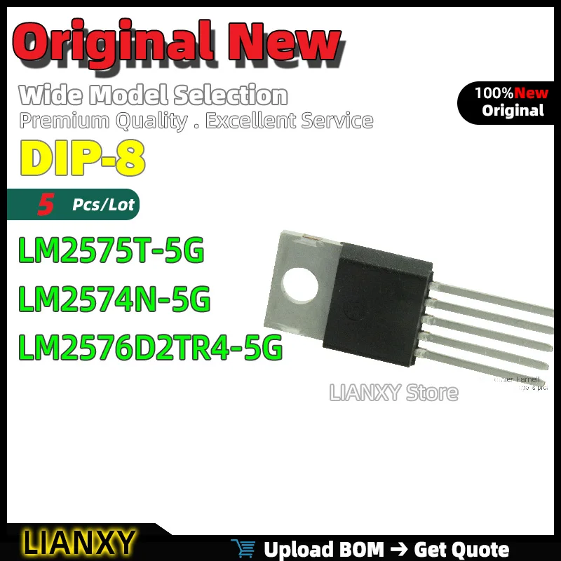 5pcs DIP-8 LM2575T-5G LM2574N-5G LM2576D2TR4-5G Buck Converter New Original