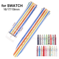 16mm 17mm 19mm Soft Silicone Watch Band for Swatch Strap Pvc Strap Jelly Colorful Waterproof Sports Bracelet Watch Accessories