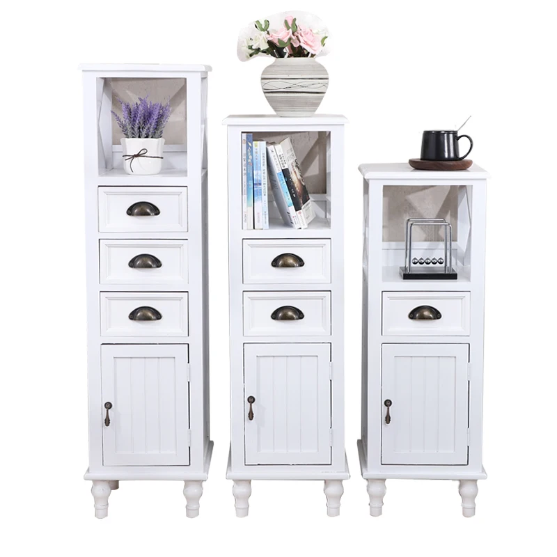 

Bathroom side cabinet, bathroom storage, bathroom floor rack, solid wood toilet side cabinet, simple
