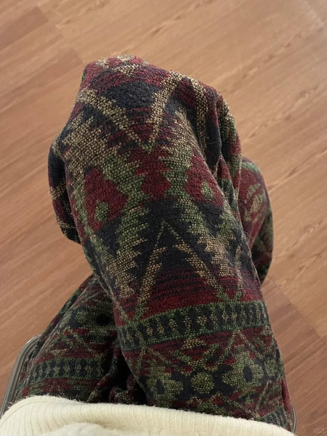 

Men's Casual Loose Straight Leg Woolen Trousers Autumn Lazy Sle Ethnic Patterned Fabric Comfortable Faionable Pants