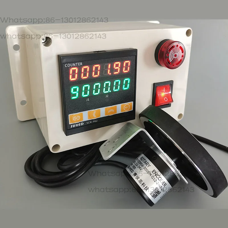 Medidor contador de alta precisão tipo rolo eletrônico indução comprimento medição alarme medidor automático contador