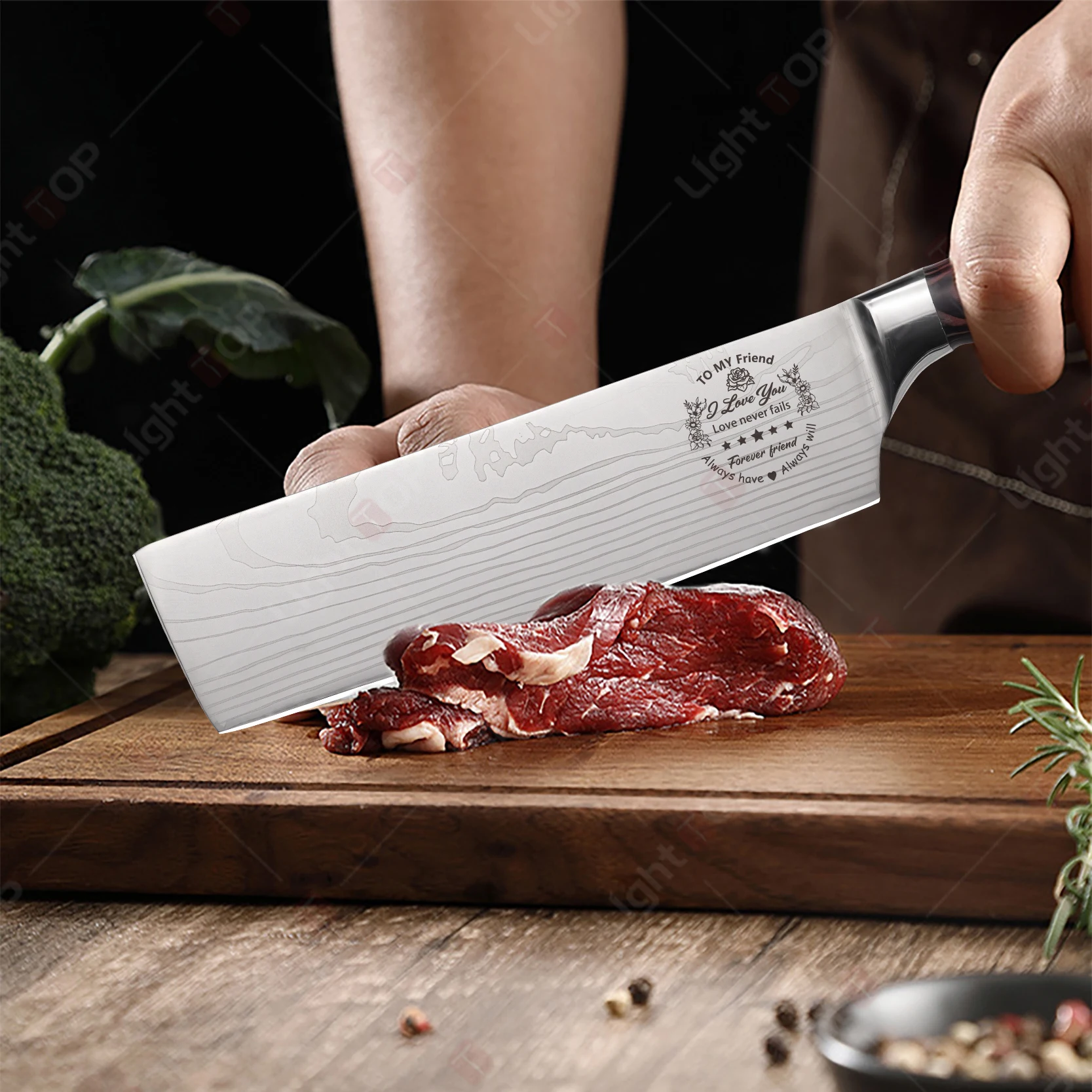 Professional Japanese Chef Knife Damascus Laser Kitchen Knives Meat Cleaver Santoku Slicing Fruit Utility Knife with Gift Box