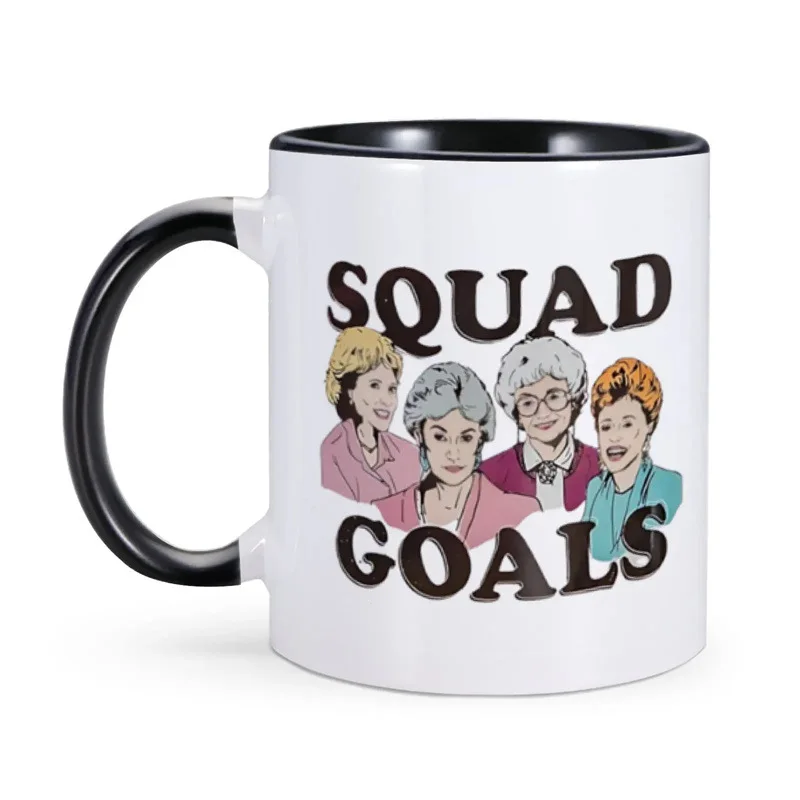 Cross-border European and American Trend Squad Goals Heat Transfer Ceramic Cup Office Coffee Cup Household Water Cup