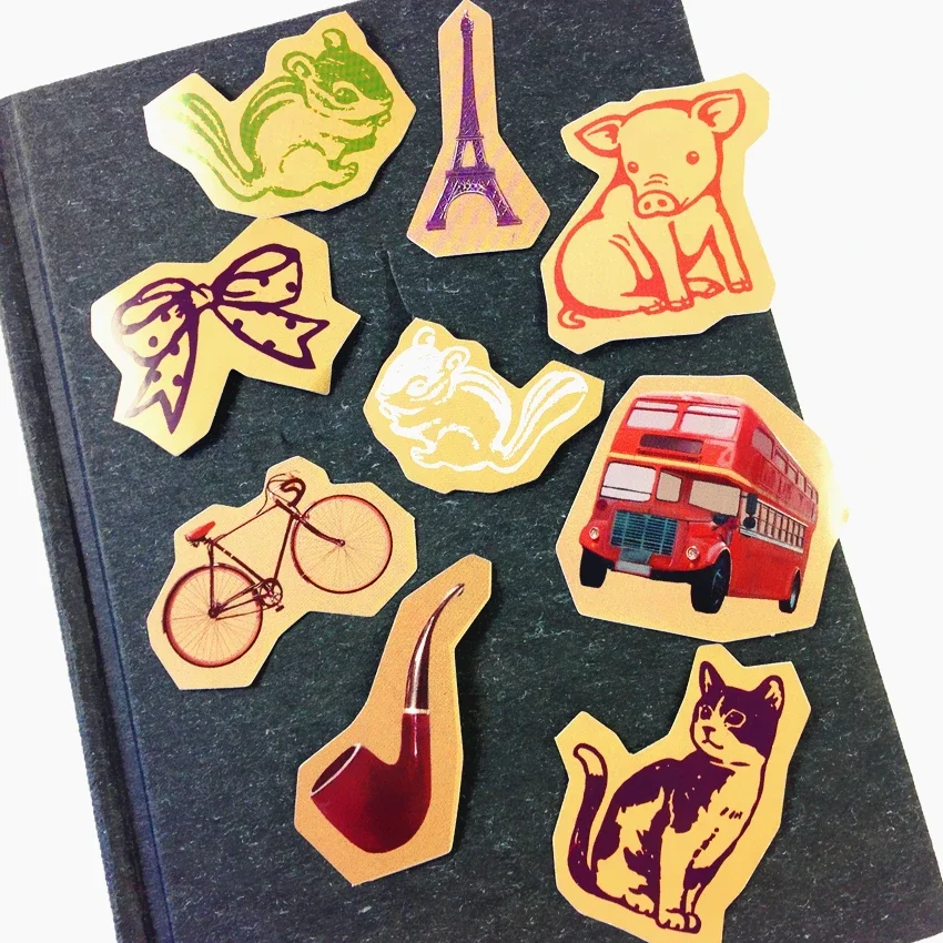 45pcs/box/lot Cute Vintage Paris Animal irregular shape paper lifelog sticker adhesive seal sticker scrapbooking cute stationery