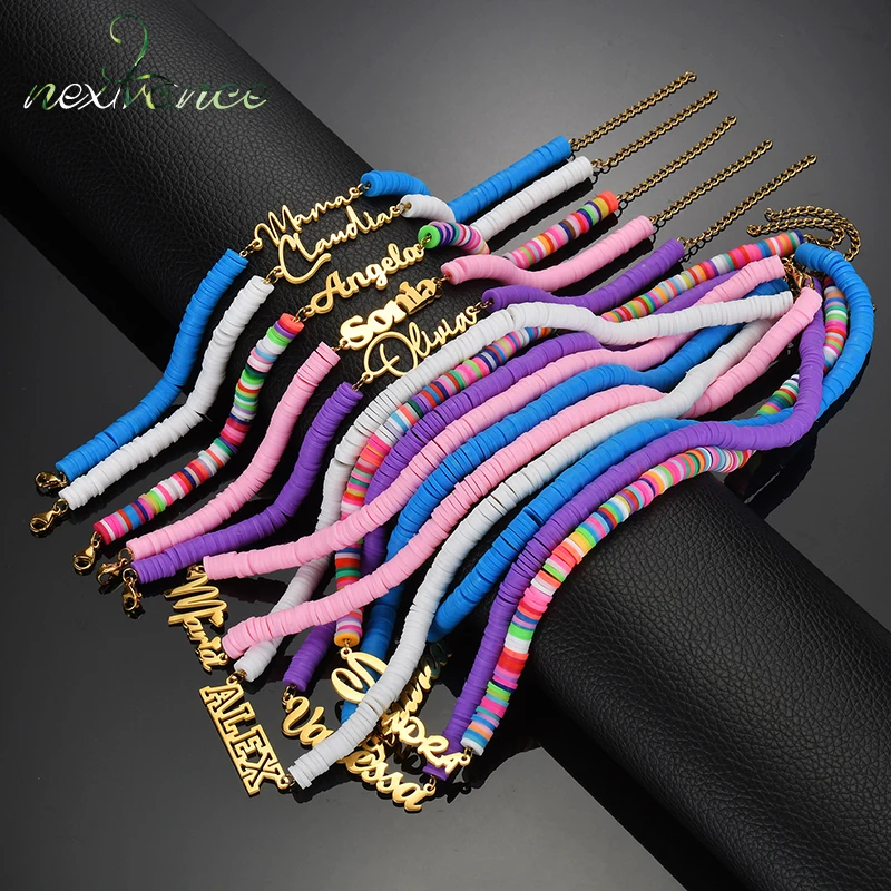 Nextvance เซ็ตสร้อยคอสร้อยข้อมือตามสั่งสำหรับผู้หญิงโซ่ดินนุ่มสไตล์โบโฮสแตนเลสสตีลของขวัญเครื่องประดับสำหรับเด็กทารก