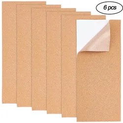 6Pcs Self-Adhesive Cork Sheets Rectangle Insulation Cork Board for Party Coaster Wall Decoration Handmade DIY Crafts Supplies