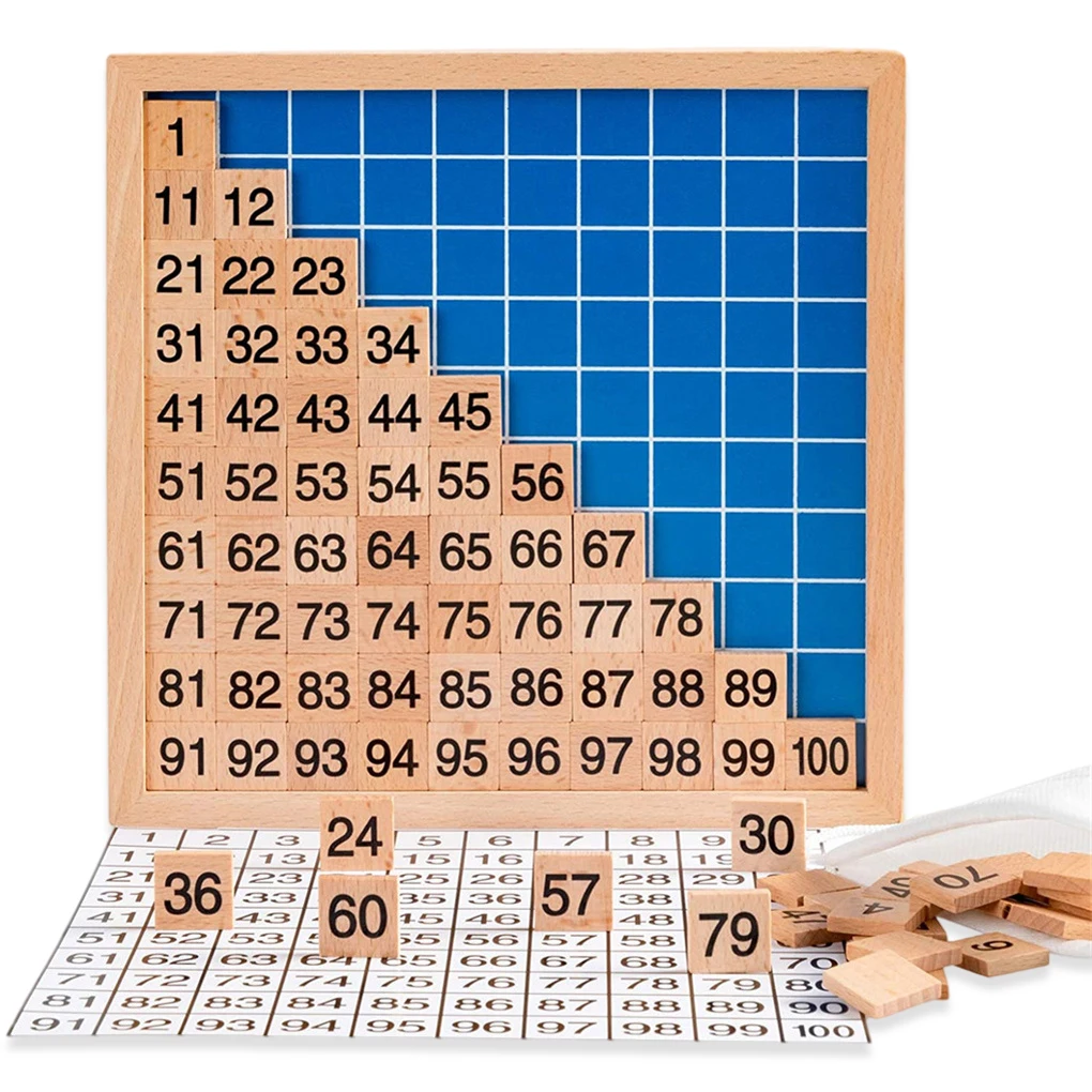 Wooden Hundred Board Math Educational Counting Toys Teaching Kindergarten