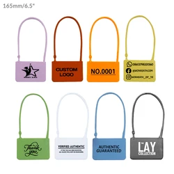 100Pcs Custom Logo Disposable Plastic Security Seals Zip Tie Tags for Clothing Shoes Bags 165mm 6.5
