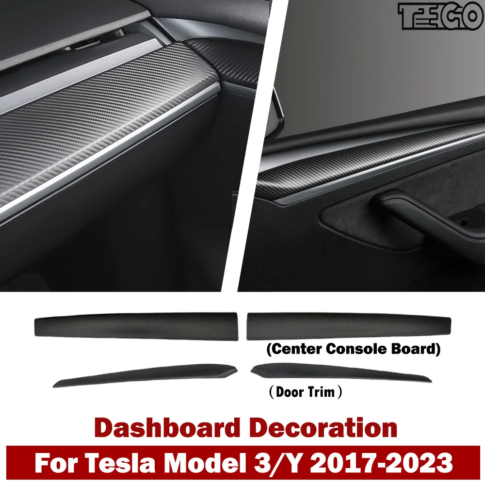 

Dashboard Cover Door Trim Panel Caps for Tesla Model 3/Y 2017-2023 Interior Front ABS Trims Patch Cover Decoration Sticker