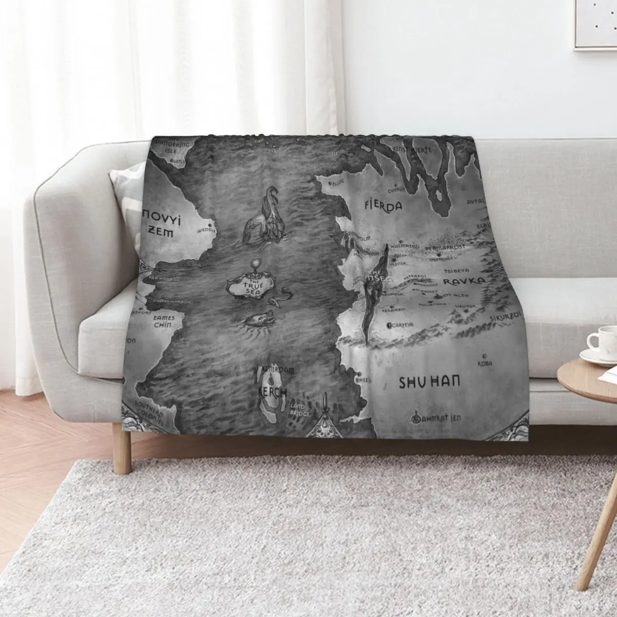 

The Grisha Trilogy Map Throw Blanket Camping Comforter Extra Large Throw Bed linens Blankets
