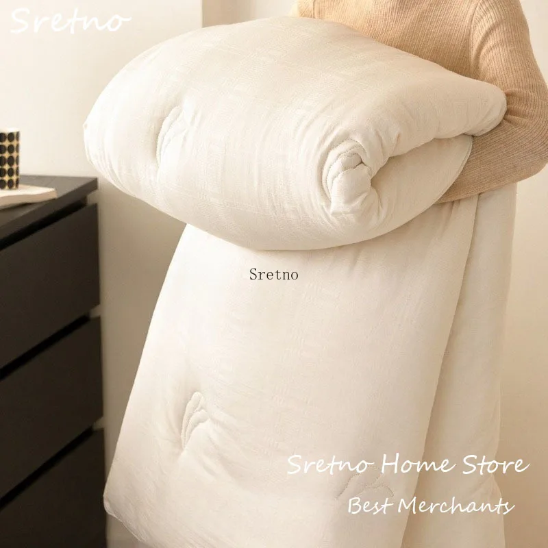 SRETNO Class-A 4-Season Comforter Quilt Mother and Baby Grade Soybean Fiber Summer Blanket Winter Thickened Warm Duvet Core