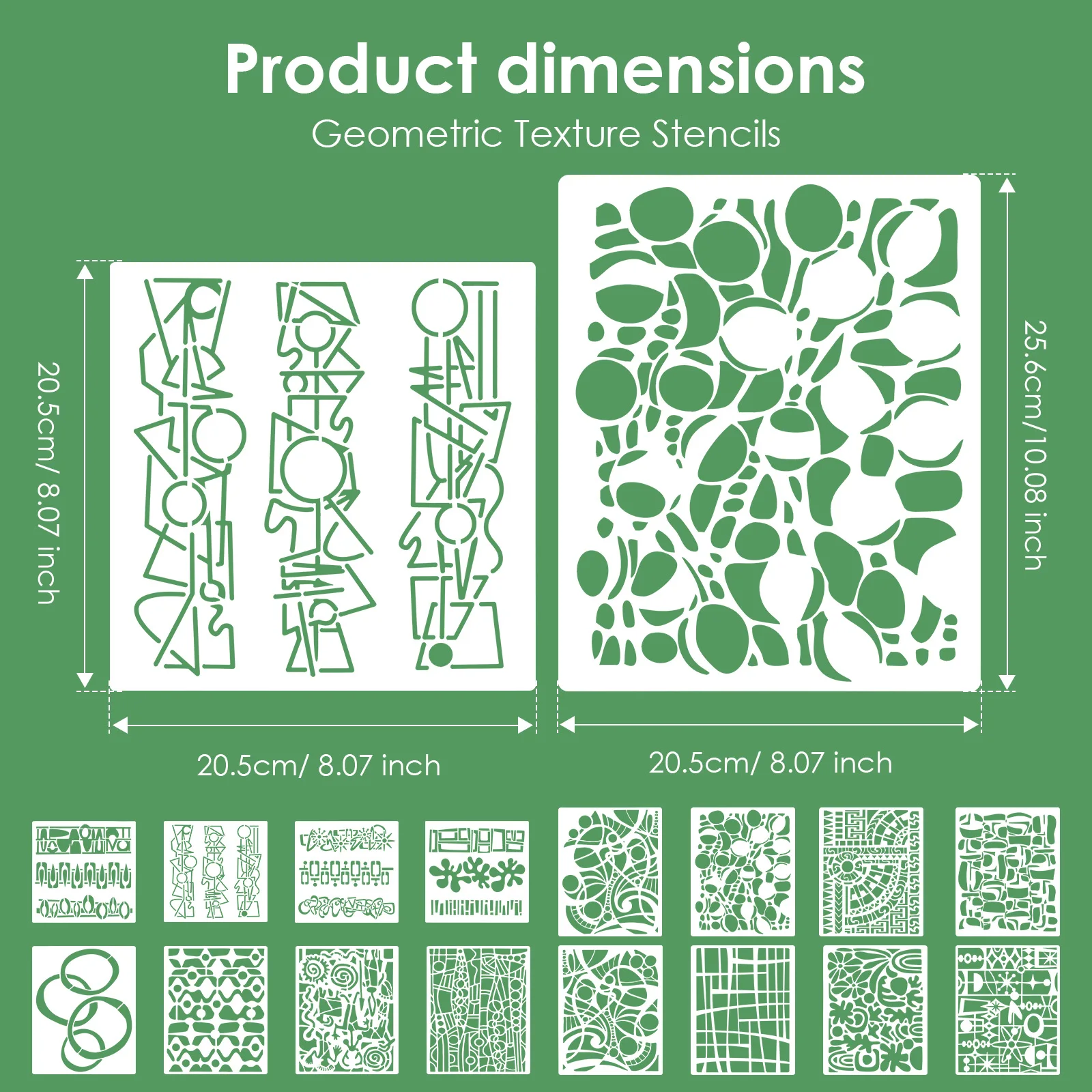 16/18Pcs Geometric/Fairy Texture Stencils Reusable PET Abstract Painting Templates for Wall Fabric Paper Painting DIY Artwork