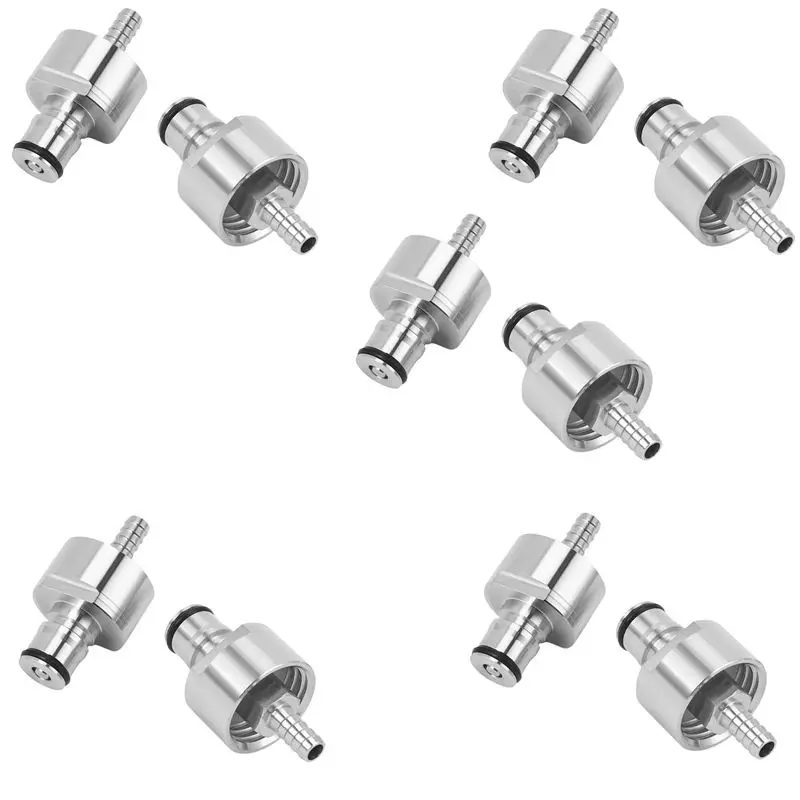 

ABMH-10Pcs/Lot 304 Stainless Steel Carbonation Cap 5/16 Inch Barb, Ball Lock Type, Fit Soft Drink PET Bottles
