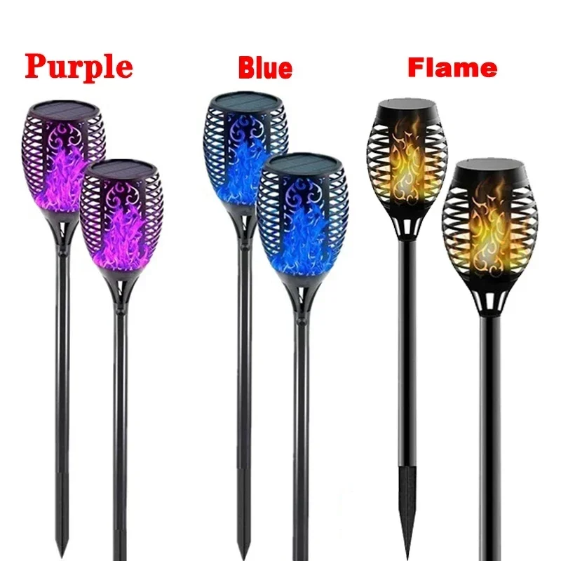 1/2/4/6/8/10Pcs Solar Flame Torch Lights Flickering Light Waterproof Garden Decoration Outdoor Lawn Path Yard Patio Floor Lamps