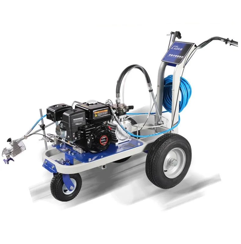 Hand Push Cold Spray Road Marking Machine with Engine and Pump for Driving School Playground Runway Shopping Mall Parking Lot