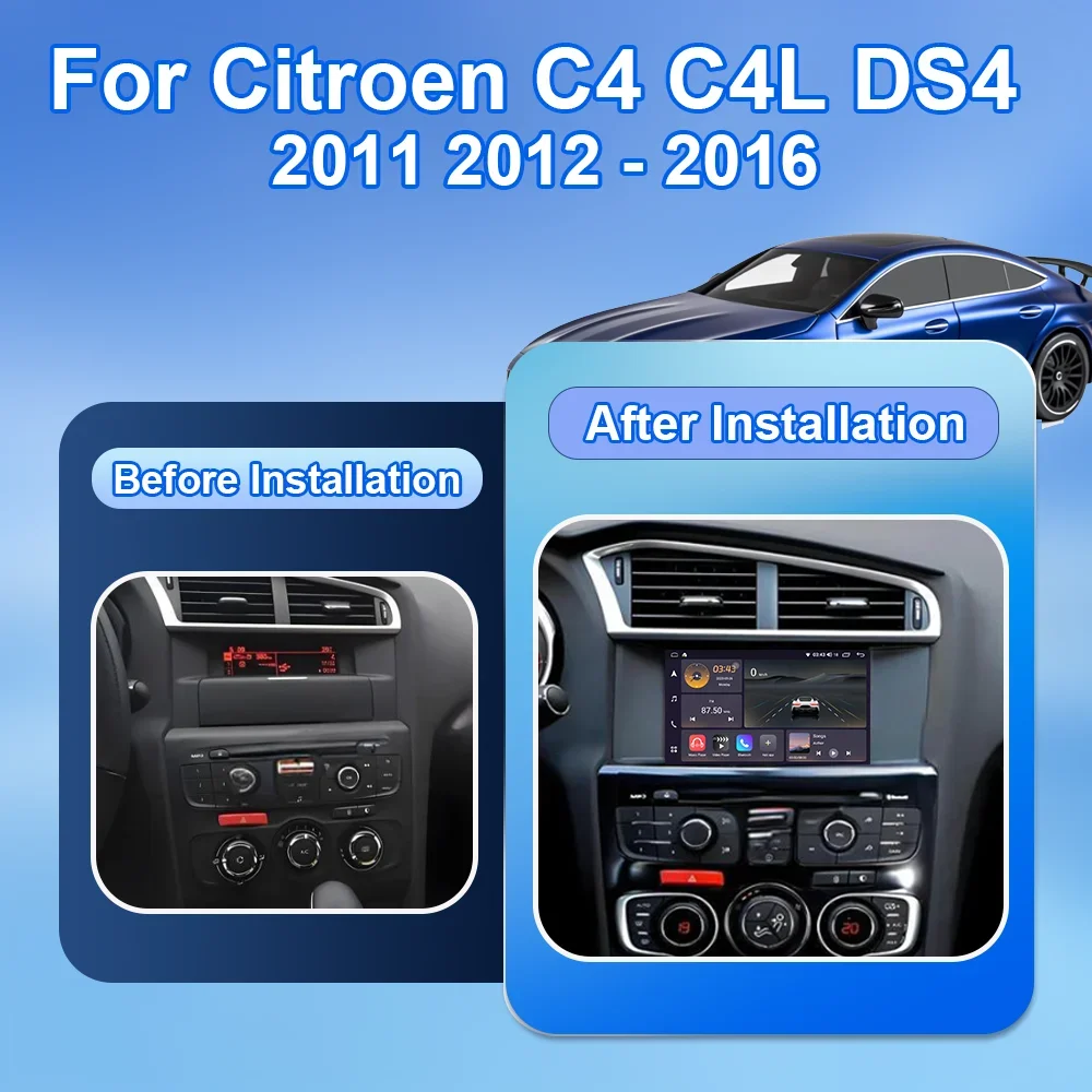 Android 16 Radio Stereo For Citroen C4 C4L DS4 2011 2012 - 2016 Car Multimedia Video Player Carplay GPS Navigation Head Unit 4G