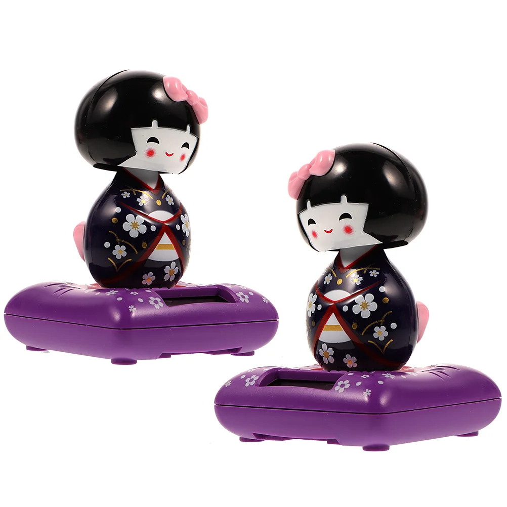 

2 Pcs Car Accessories Girl Decorations Japanese Kimono Sculpture Plastic Dancing Figurine Baby Toy Ornaments