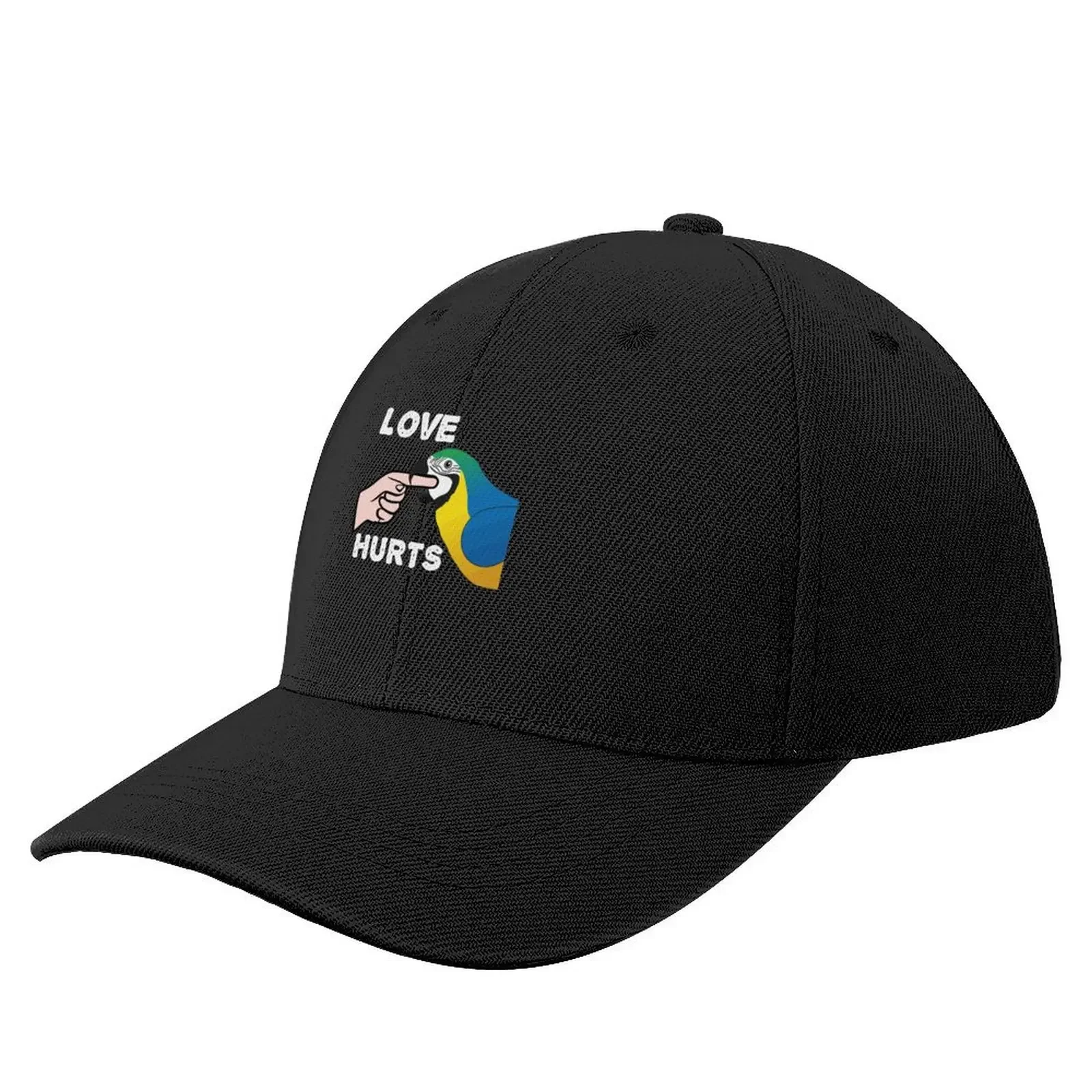 Love Hurts Blue And Gold Macaw Parrot Valentine'S Day Baseball Cap western Hat tea Hat Luxury Hat Woman Hats Men's