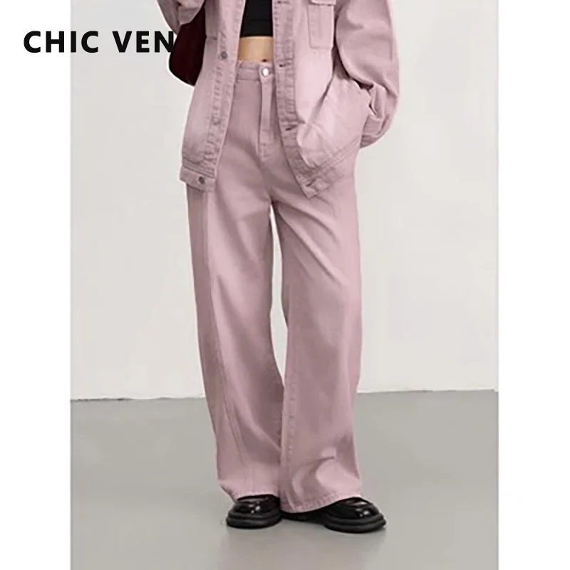 

CHIC VEN Women's Jeans New Vintage Open Line Denim Pant Streetwear Female Trousers Woman Clothing Spring Autumn 2023