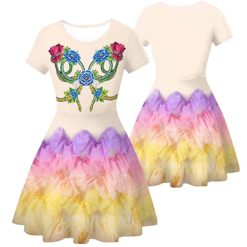 Lucy Gray Baird Cosplay Kids Girls Fantasia Tops Skirts 2023 Movie Hunger Cosplay Games Songbirds Disguise Child Halloween Cloth