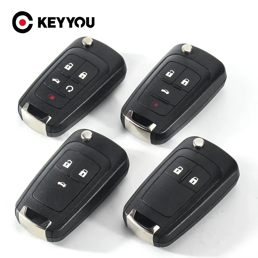 

KEYYOU 10PCS For Chevrolet Cruze Epica Lova Camaro Impala 2/3/4/5 Buttons Flip Remote Car Key Shell Case