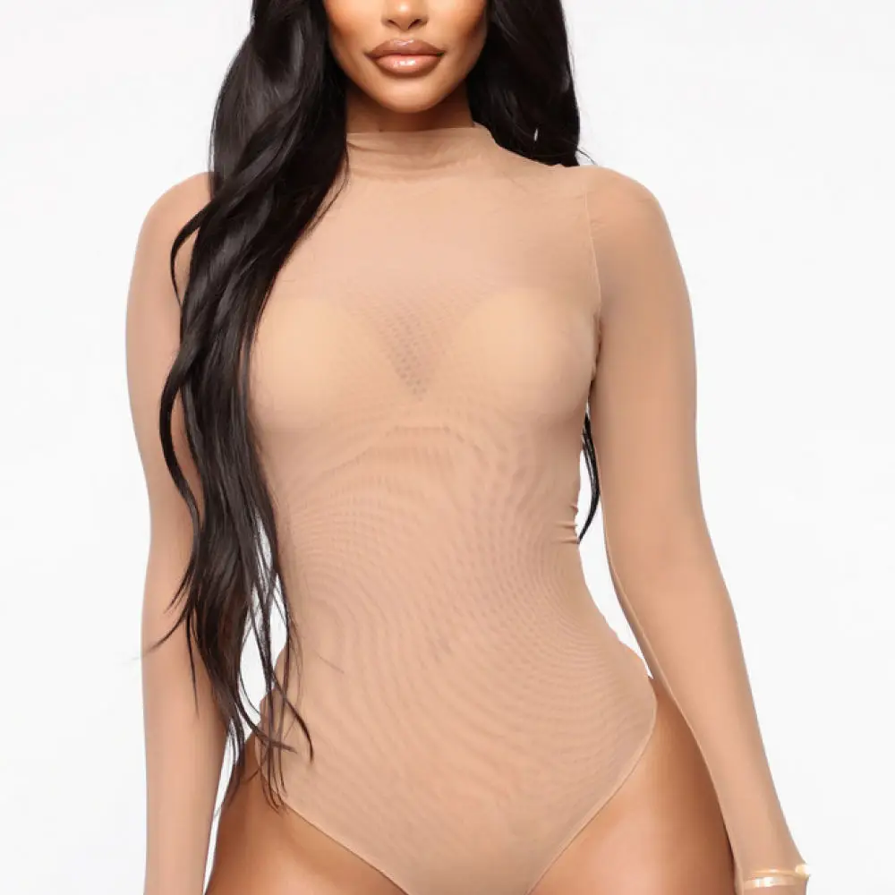 Women Sexy Bodysuit Mesh Lingerie Perspective Sleepwear Slim Fit Clubwear Outfits Role Play Costume Breathable Leotard