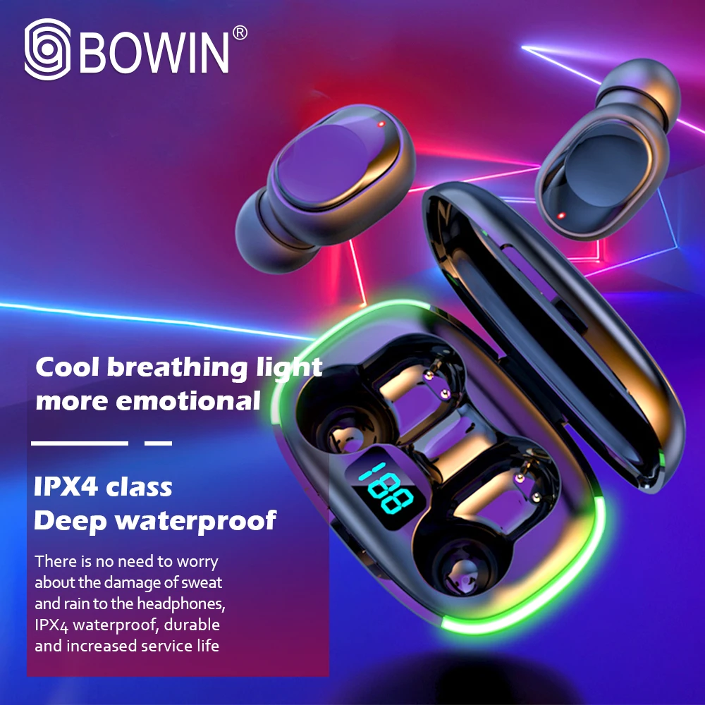 BOWIN Y70 TWS Earpiece wireless Bluetooth Earphone 5.3 Wireless Headset IPX8 Waterproof Earbuds with Mic for xiaomi iphone