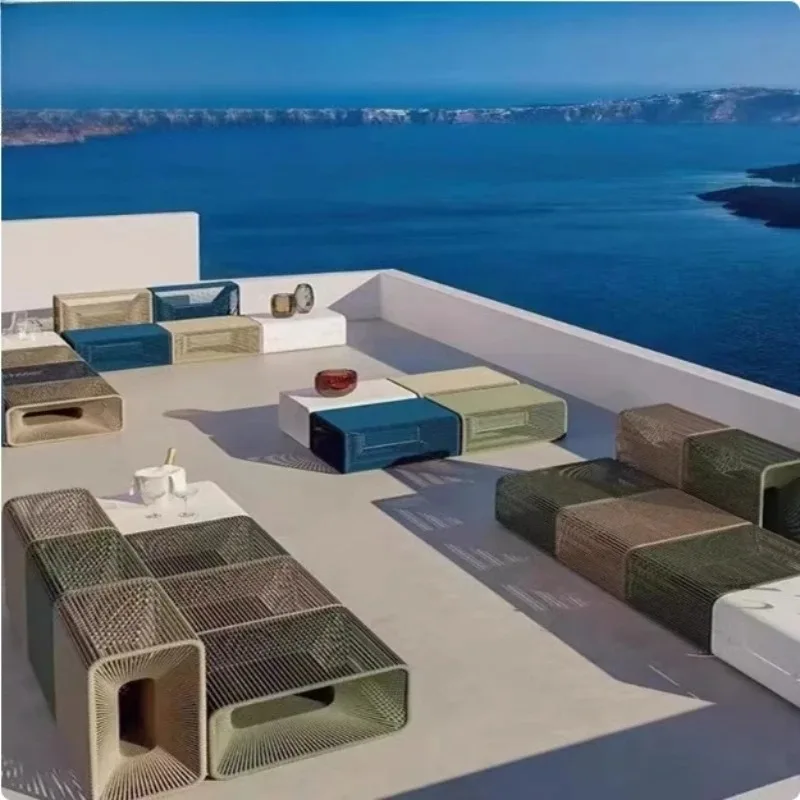 Outdoor leisure sofa, bed and breakfast garden terrace rope chair