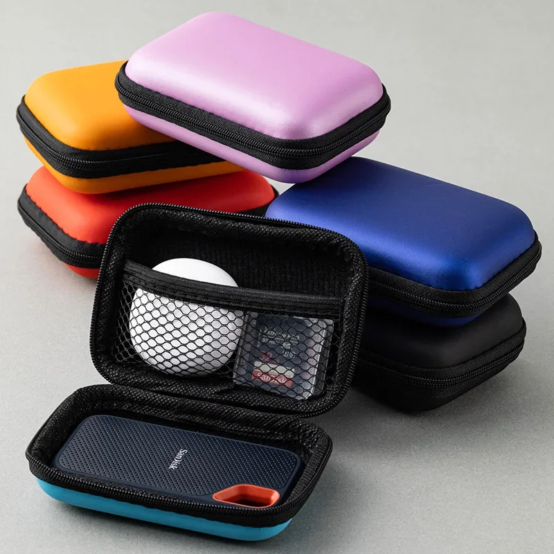 Headphone Case Bluetooth Earphone Storage Box Anti Compression Cable Organizer Universal Earphone Pouch Small Coin Purse