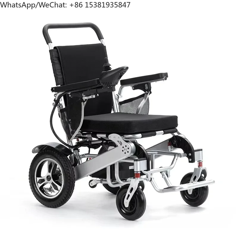 2027 New Portable Lithium Battery Aluminum Alloy Electric Wheelchair Most Convenient Folding Adult Automatic Electric Wheelchair
