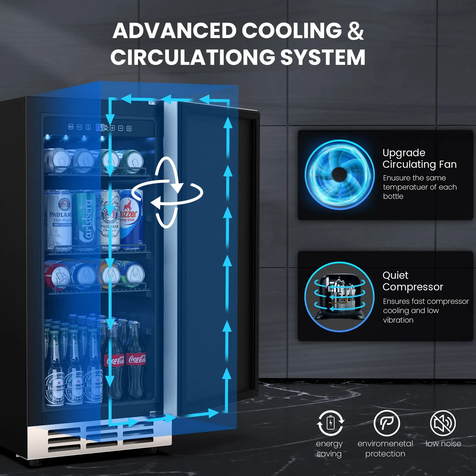 Nevera de bebidas para exteriores de 15 pulgadas, refrigerador de bebidas de acero inoxidable a prueba de clima, debajo de la encimera, refrigerador de cerveza