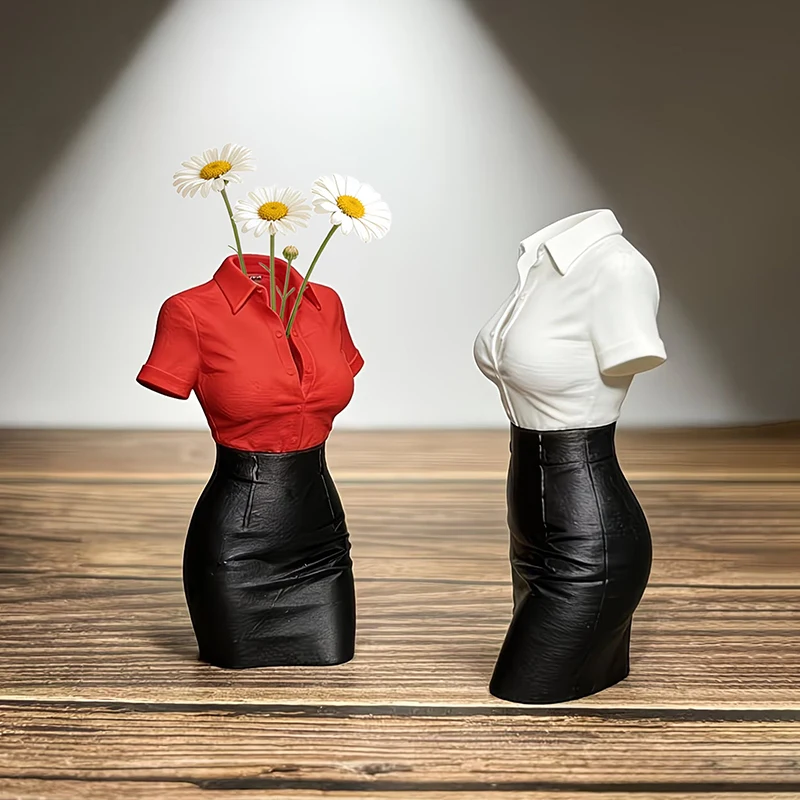 3D Printed Office Creative Ornament OL Professional Half-Body Statue Vase Desk Art Decor Ideal For Stress Relief