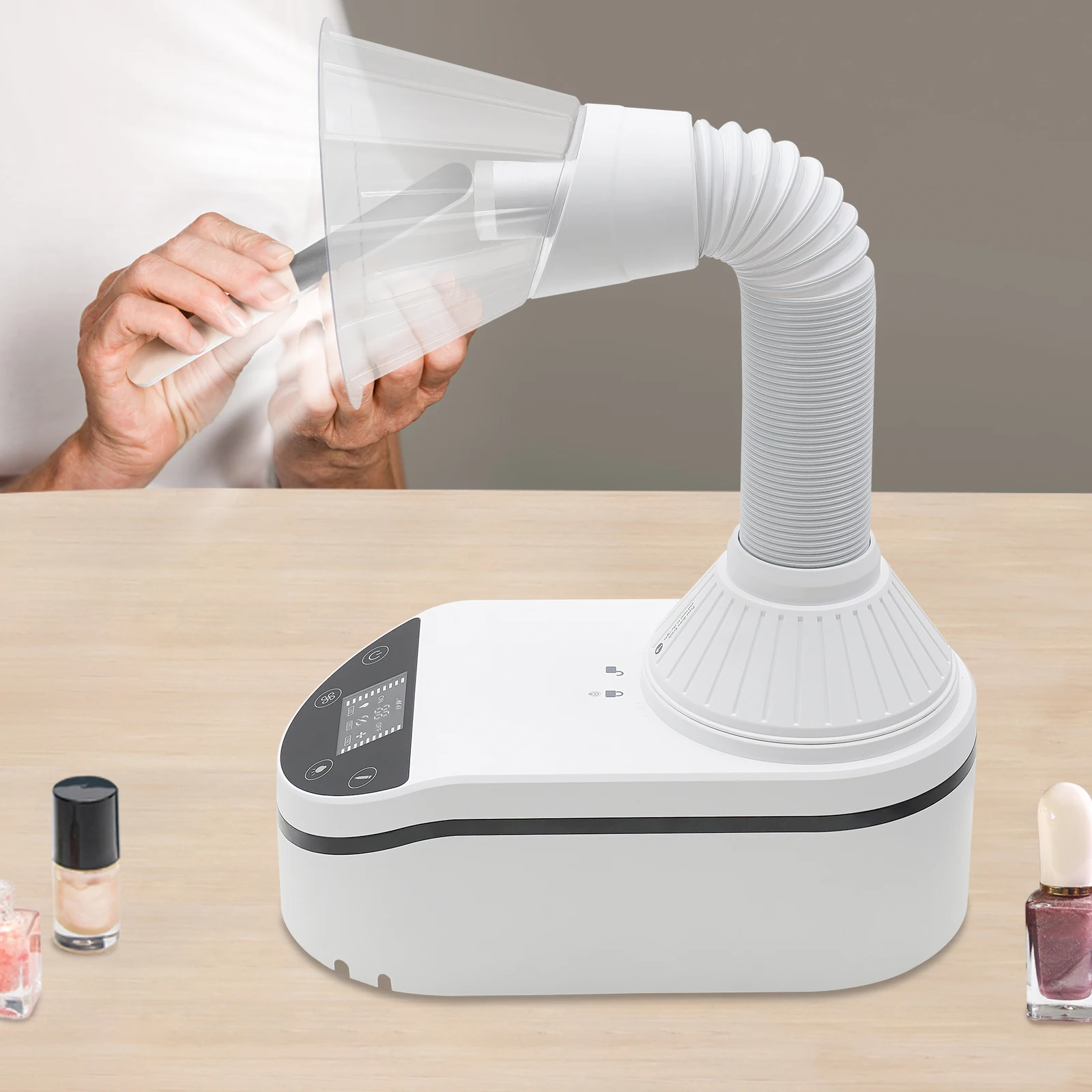 230W 360° Rotation Nail and Dental Dual-Use Desktop Vacuum Cleaner, 4500rpm Tabletop Nail Dust Collecting Machine with an LED Spotlight, Adjustable Speed Grinding Cleaning Device for Adsorbing the Polishing Dust - view 3
