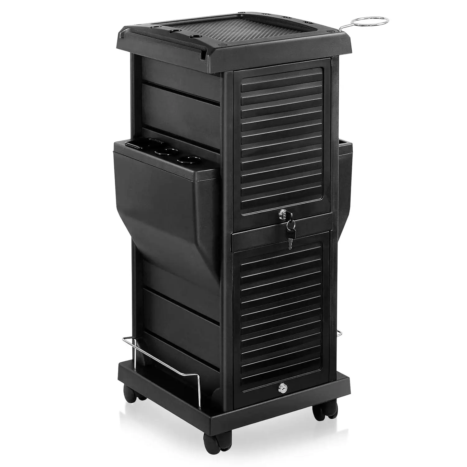 Carrello Trolley con bloccaggio Premium con inserti tascabili-nero