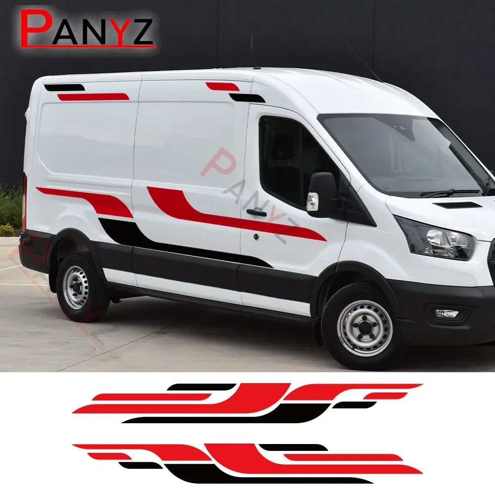 

Car Side Stickers For Ford Transit MK8 2014-2021 Motorhome Stripes Camper Van Graphics Sports Vinyl Decal Tuning Accessories