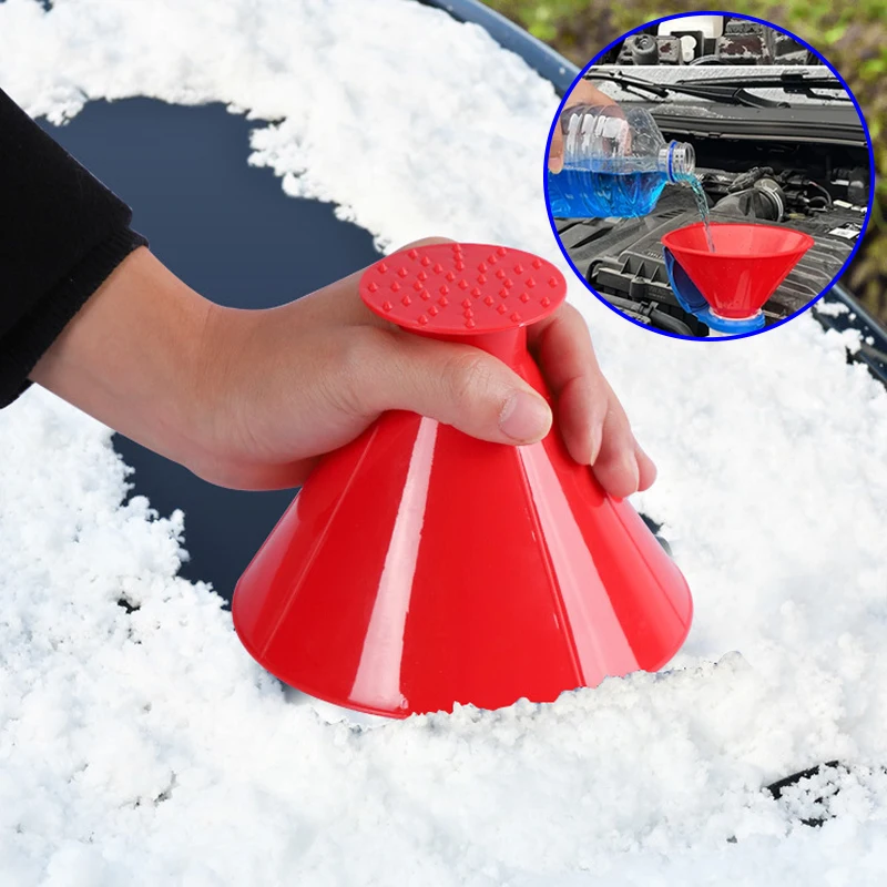 Soplador de nieve multifunción para coche, herramienta de deshielo de cono de parabrisas, raspador de nieve Lce, no daña la pintura