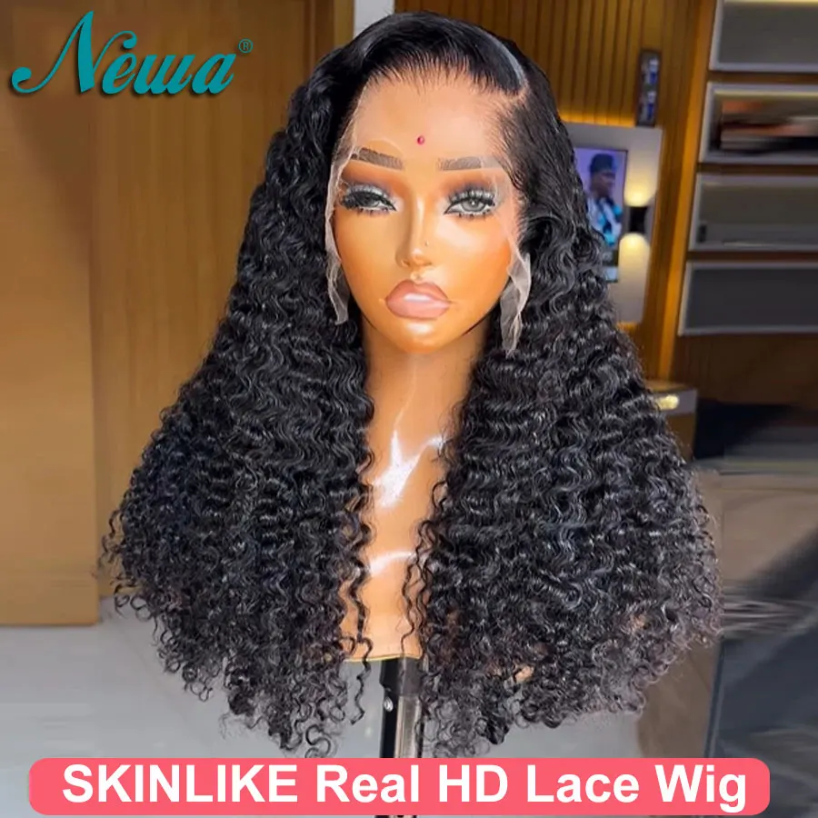 

Новый парик Newa Hair 13x6 HD Lace Frontal с натуральным черным цветом, предварительно выщипанными волосами, без клея, с HD-кружевной застежкой, отбеленными узлами, кудрявый, с кружевной передней частью
