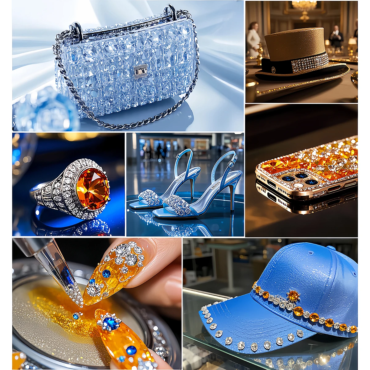 Kristallglas-Strasssteine zum Aufnähen, Pferdeaugenform, 2 Löcher, flache Rückseite, für Hochzeitskleidung, Ornamente, Kleidung, Taschen, Schuhe – Detail 2