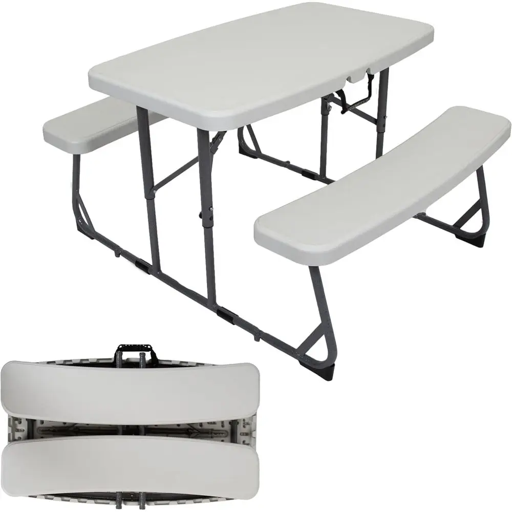 

Portable Folding Kids Picnic Table - Space-Saving Design, Locking Legs, Lightweight for Outdoors, Parks, Camping, Easy to Clean