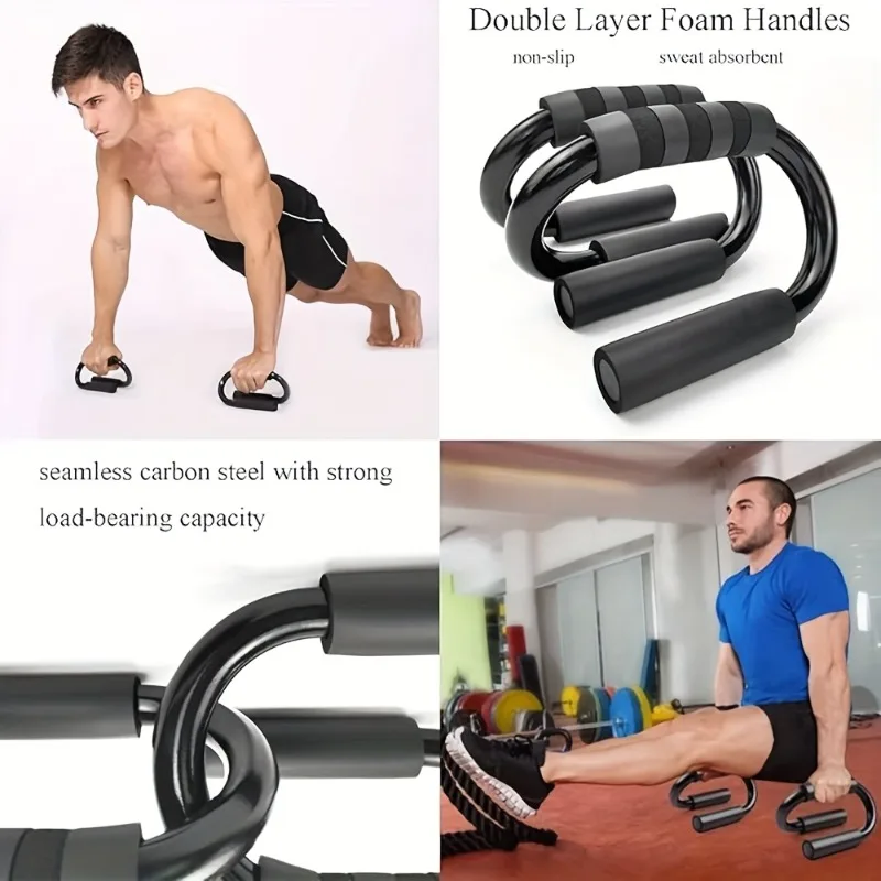 دعامة دعم الضغط على شكل حرف S قابلية للحمل في صالة الألعاب الرياضية المنزلية ومقبض إسفنجي مانع للانزلاق ولوحة رفع المعدات الرياضية وتدريبات القوة
