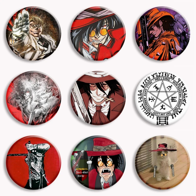Anime Hellsing Manga Soft Button Pin Harajuku Aesthetic Brooch